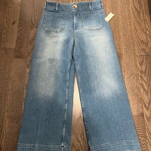 MAEVE Colette Classic Blue Wide-Leg cropped Women Jeans